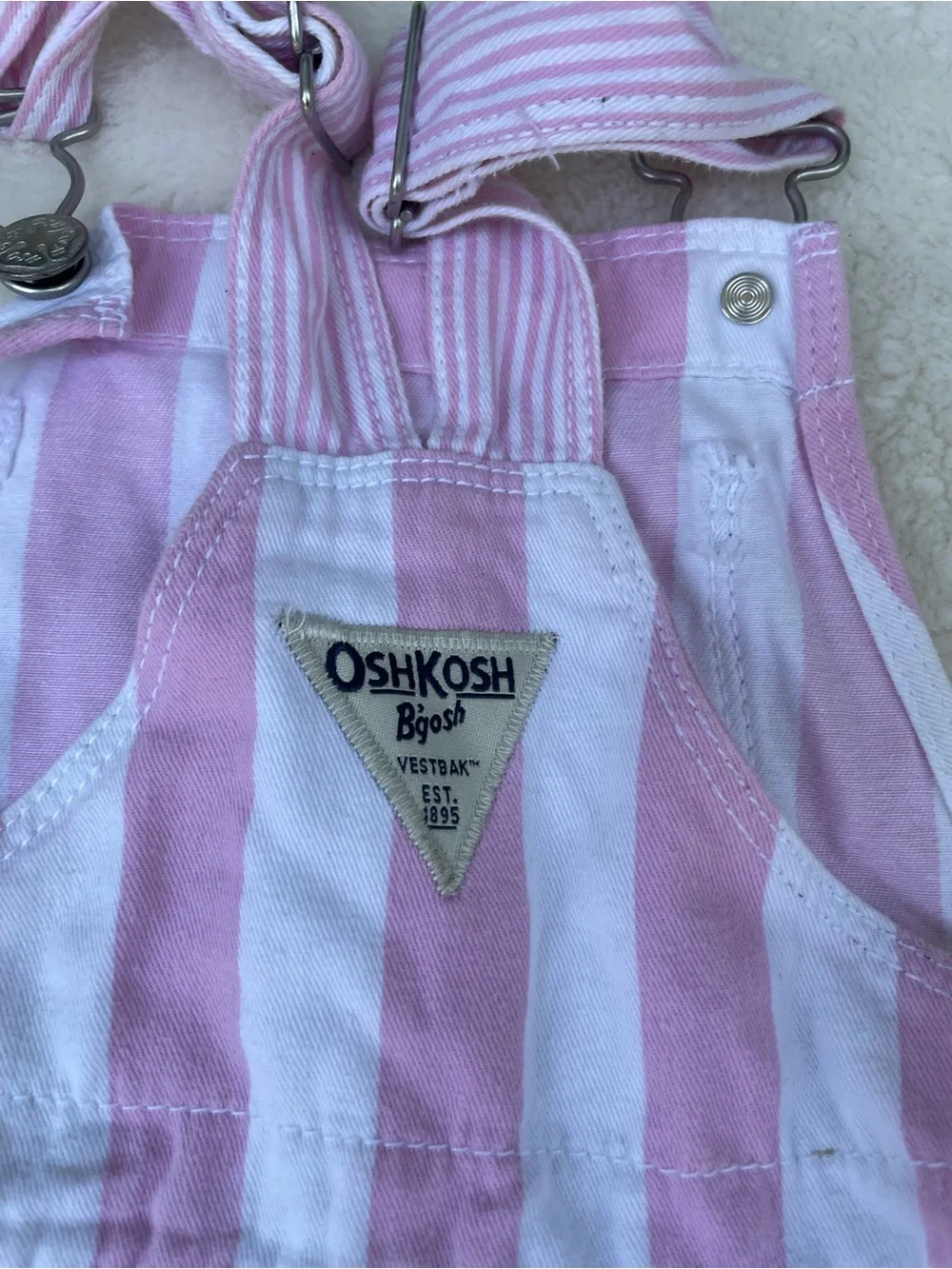 OshKosh B'gosh Pink & White Striped Pinafore Dress for Kids